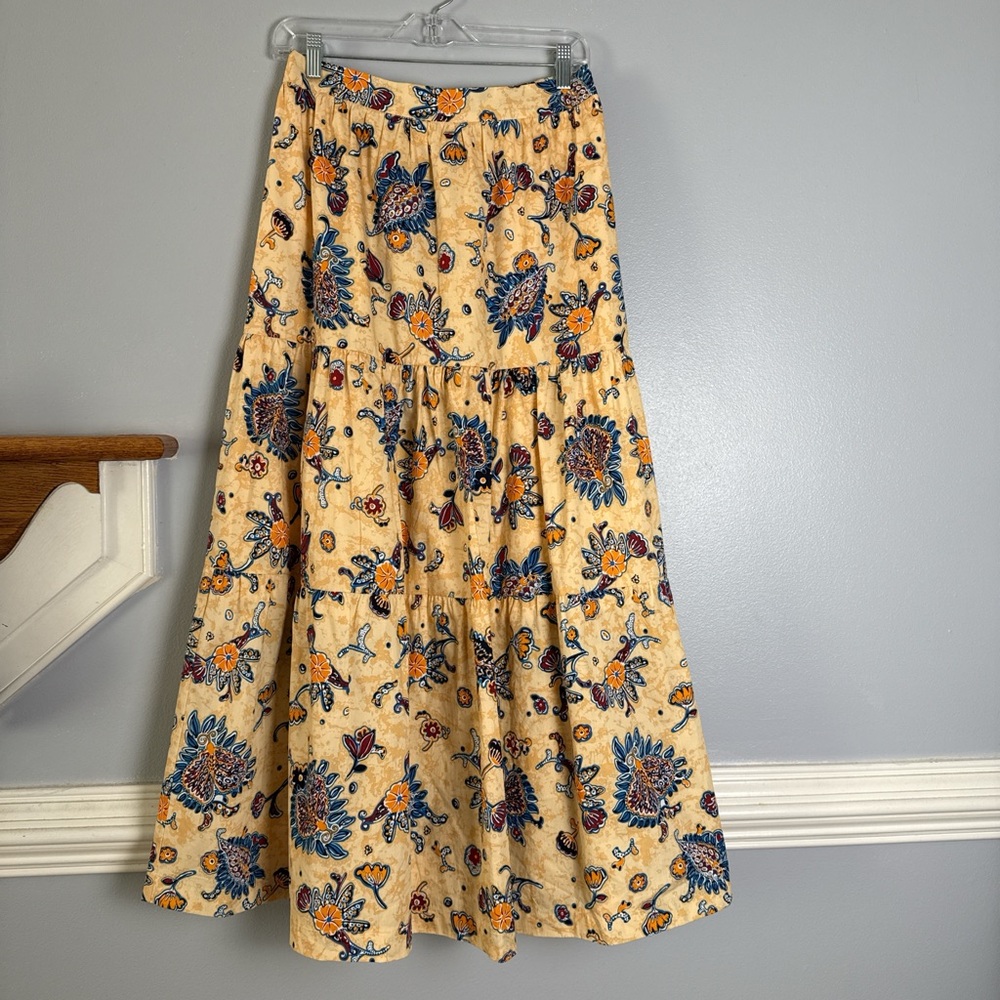 Elie Tahari Yellow Floral Maxi Skirt